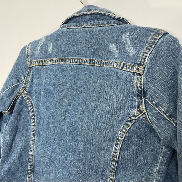 BLU & BLUE Distressed Denim Jacket with Buttons - Size 5 Little Kids - Picture 7 of 9